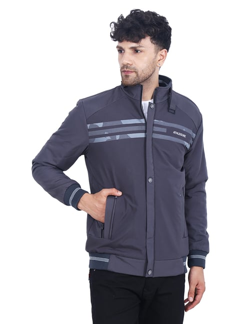 Dollar Slate Grey Regular Fit High Neck Jacket-picture-13
