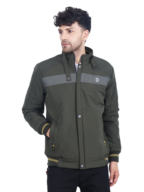 Dollar Olive Regular Fit High Neck Jacket