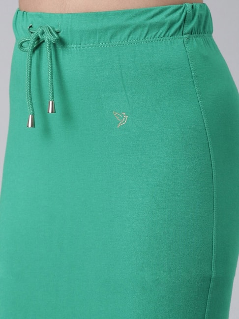 TWIN BIRDS Green & Pink Plain Saree Shapewear - Pack Of 2