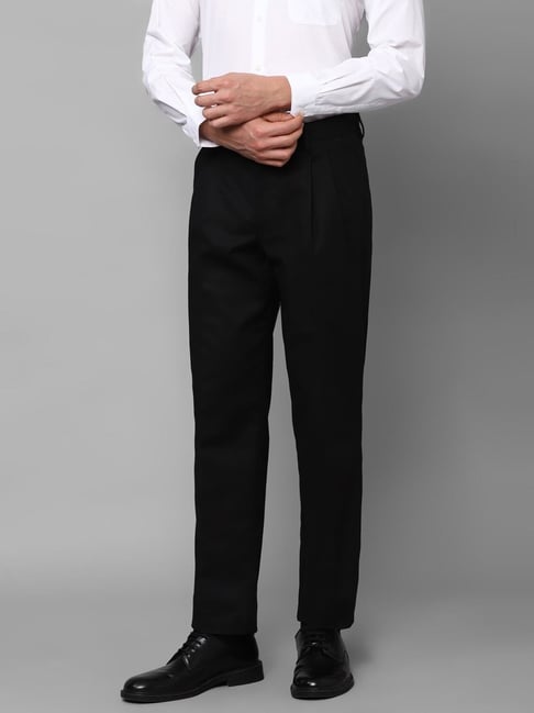 Louis Philippe Black Cotton Regular Fit Trousers-picture-38