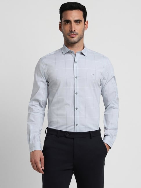 peter england grey shirt