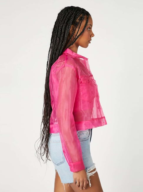 Pink sheer jacket deals