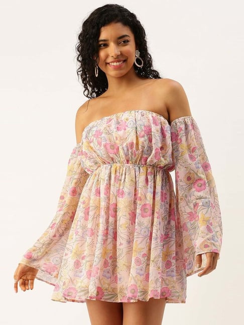 Forever 21 floral cheap off the shoulder dress