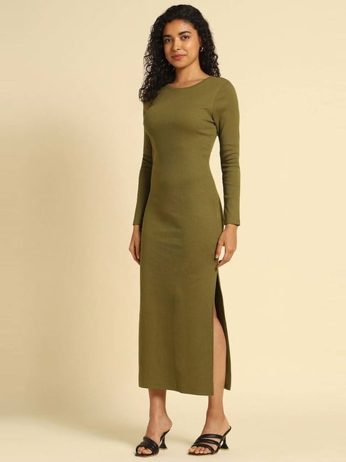 Buy Forever 21 Green Cotton Maxi Dress for Women Online @ Tata CLiQ