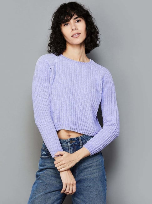 Blue and purple outlet striped sweater