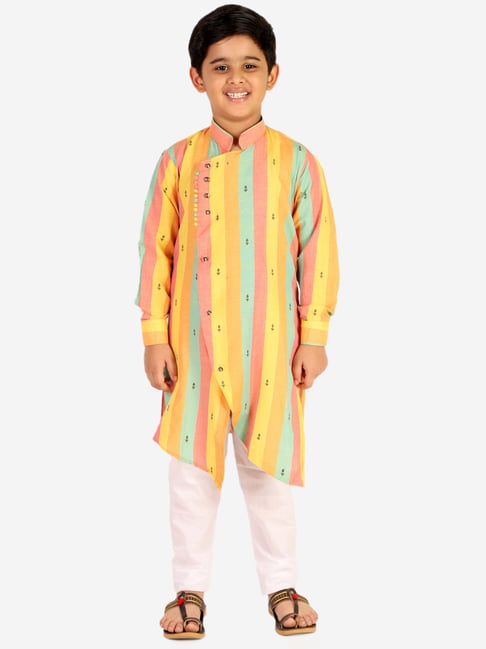 Pro-Ethic Style Developer Kids Multicolor Striped Full Sleeves Kurta with Pyjamas-picture-25