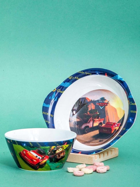 Servewell Cars Multicolor Melamine Cone Bowl Kids Set (0.65 L)-picture-17