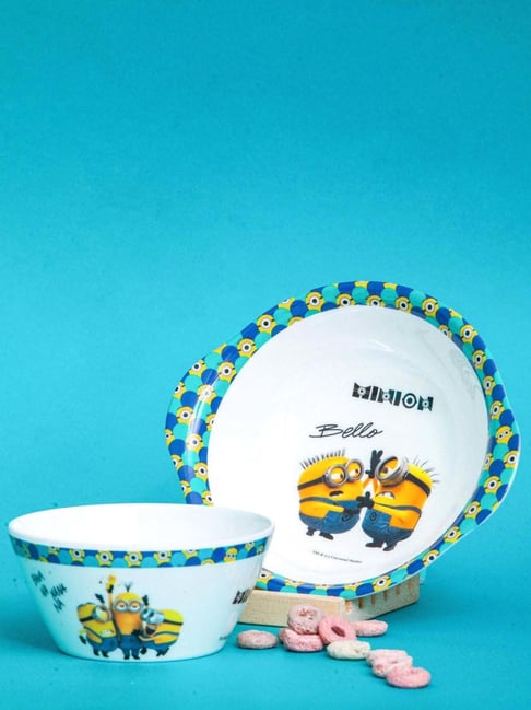 Servewell Minions Multicolor Melamine Cone Bowl Kids Set (0.65 L)-picture-10