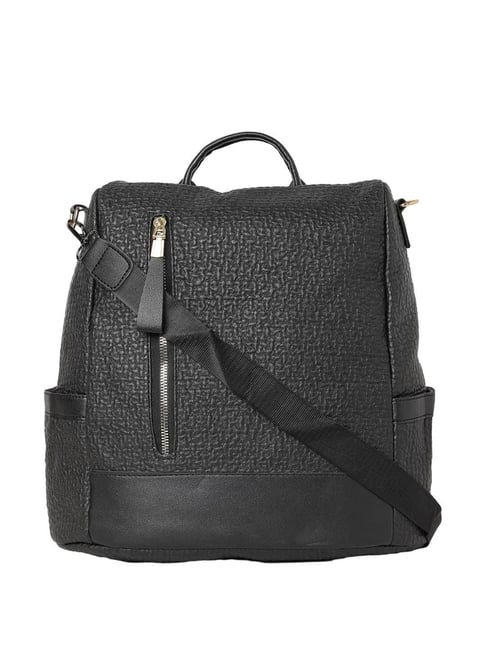 Buy HauteSauce Black Textured Large Convertible Backpack Online At Best Price Tata CLiQ