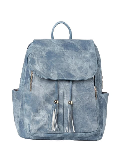 HauteSauce Blue Textured Large Backpack