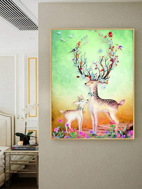 Art Street Printed Gold Cotton Canvas Wall Art-picture-40