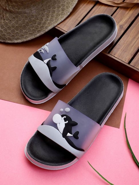 Black slides best sale for girls