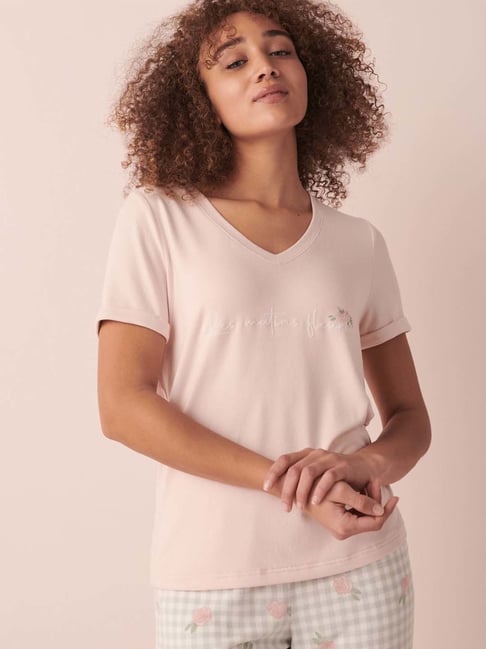 La Vie En Rose Pink Printed T-Shirt-picture-38