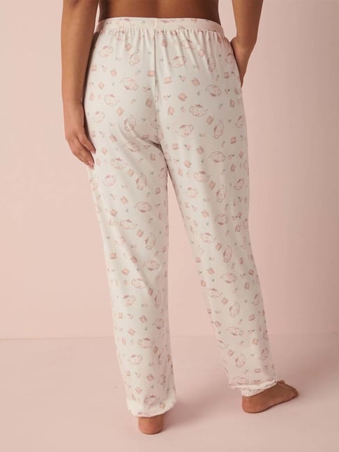 Buy La Vie En Rose Cotton Drawstring Waist Pyjama Pants In White