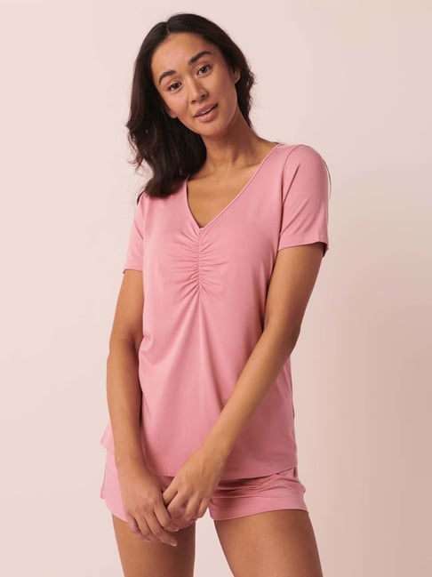 La Vie En Rose Pink V Neck Top-picture-32