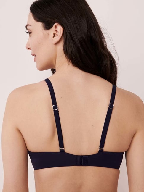 La Vie En Rose Navy Lace Work Demi Cup Bra