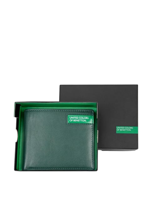 Buy United Colors of Benetton Corvin Green Bi-Fold Wallet for Men