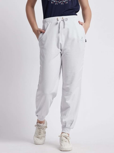 White high discount waisted track pants