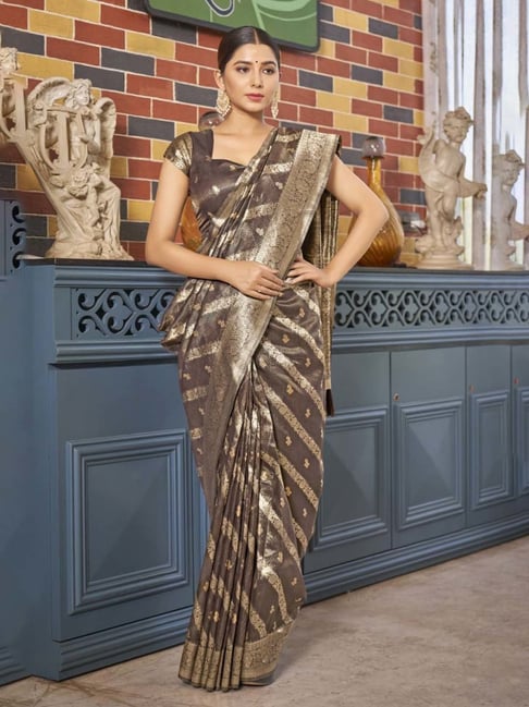 Buy Coffee Brown Sarees for Women by FOURLEAF Online | Ajio.com