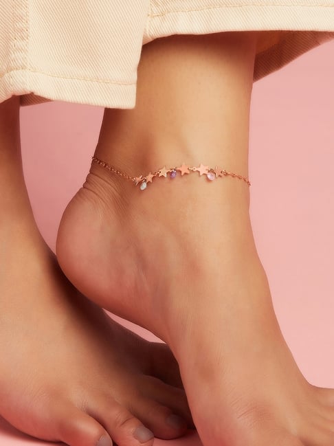 Buy Zavya Sterling Silver Star Colors Anklet Online At Best
