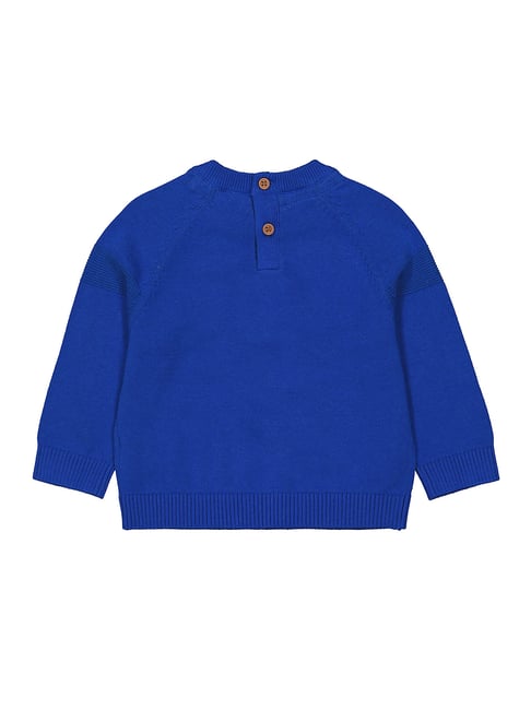 Mothercare Kids Dark Blue Textured Full Sleeves Sweater