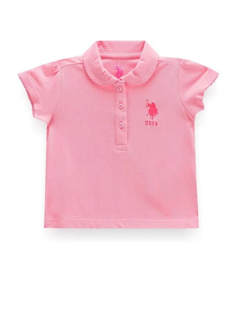 U.S. Polo Assn. Kids Pink Cotton Regular Fit Polo T-Shirt-picture-32