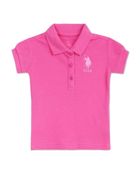 U.S. Polo Assn. Kids Pink Cotton Logo Polo T-Shirt-picture-48