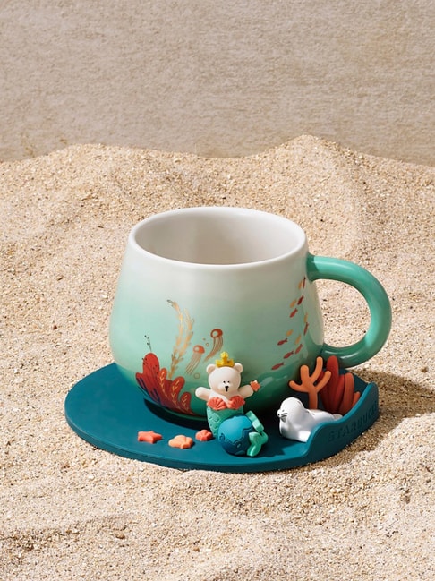 Starbucks Blue 3D Earth Base Multicolor Ceramic Mug (355 ml)