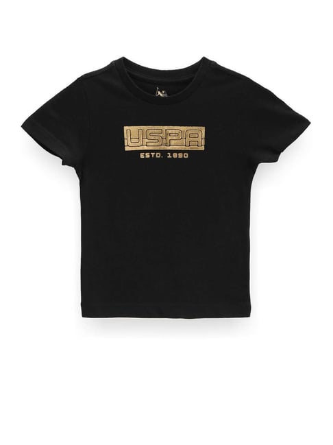 U.S. Polo Assn. Kids Black Cotton Printed T-Shirt-picture-26