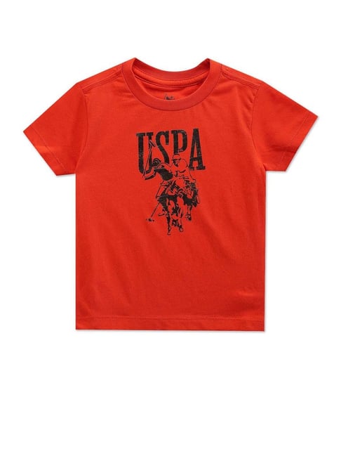 U.S. Polo Assn. Kids Red Cotton Printed T-Shirt-picture-35
