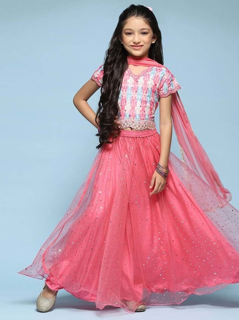Blue Navy Kids Ethnic Wear Lehenga Cholis - Buy Blue Navy Kids Ethnic Wear  Lehenga Cholis online in India