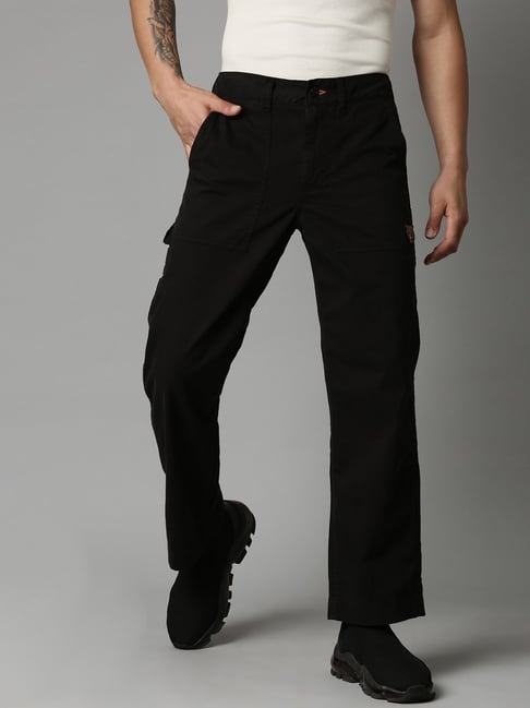 Straight Fit Flat-Front Trousers