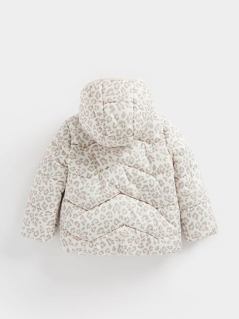 Mothercare Kids Cream Grey Printed Full Sleeves Padded Jacket