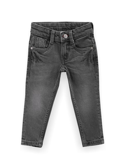 Polo Boys Dark Grey Solid Jeans