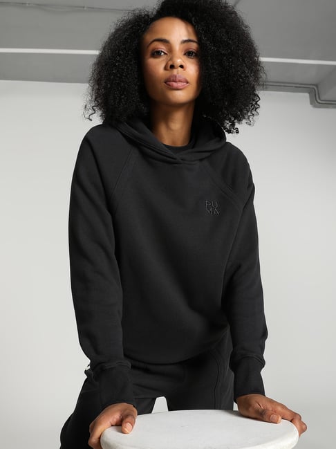 Puma Black Cotton Relaxed Fit Hoodie-picture-37