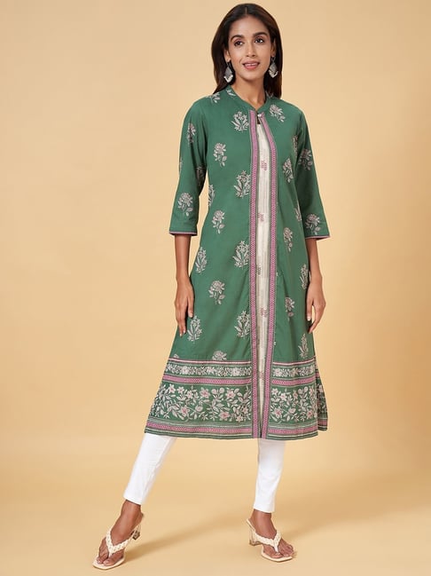 Buy Rangmanch by Pantaloons Blue Printed A Line Kurta for Women Online @  Tata CLiQ