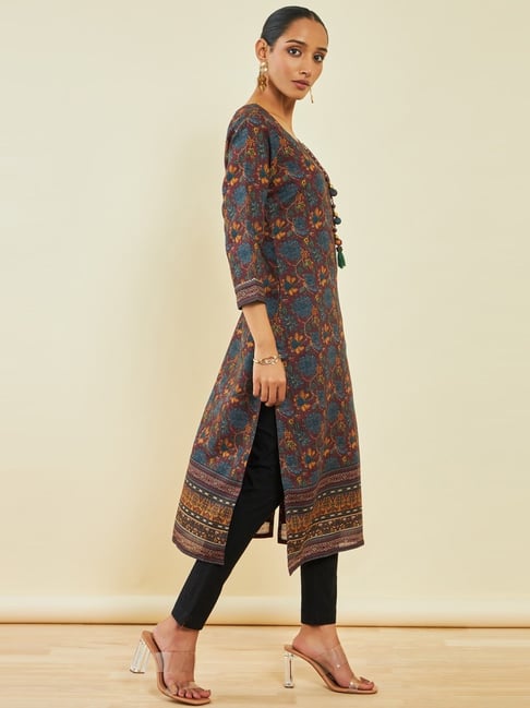 Boat neck kalamkari kurtis best sale