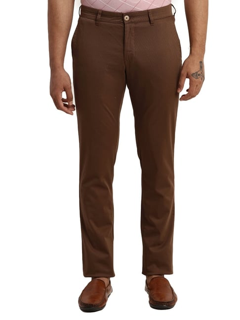 Buy Basics Brown Solid Comfort Fit Trousers for Men Online @ Tata CLiQ