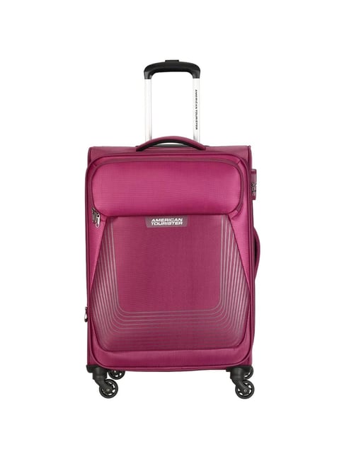 American Tourister Southside Lite Magenta Striped Soft Medium Trolley Bag - 69 cm-picture-10
