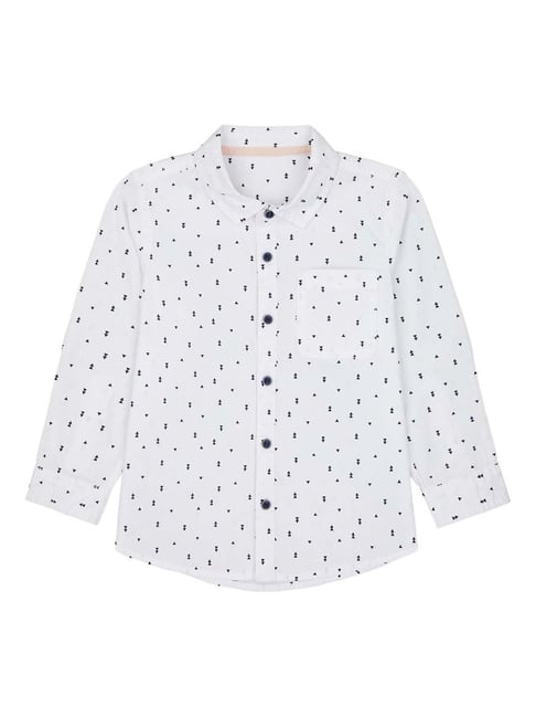 Mothercare Kids White Cotton Printed Full Sleeves Shirt-picture-17