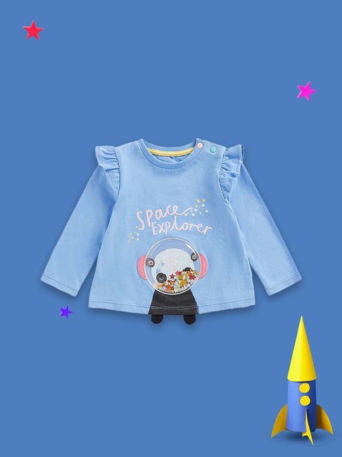 Mothercare Kids Blue Cotton Embellished Full Sleeves Top-picture-46