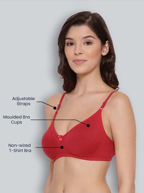 Buy Lux Lyra 513 Red Love Cotton Moulded Bras For Women Online
