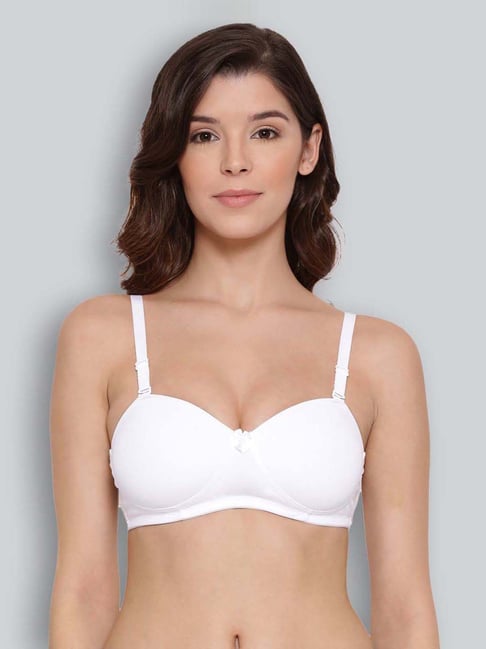 Lyra White Cotton Seamless Bra-picture-30