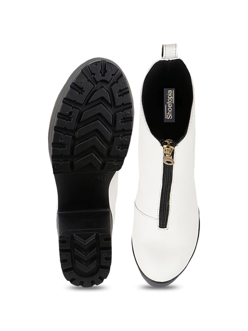 Buy Shoetopia Women's White Casual Booties for Women at Best Price
