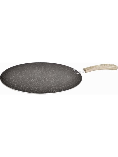 Bergner Bellini & Aura Black 28 cm Induction Tawa With Wooden Finish Handle