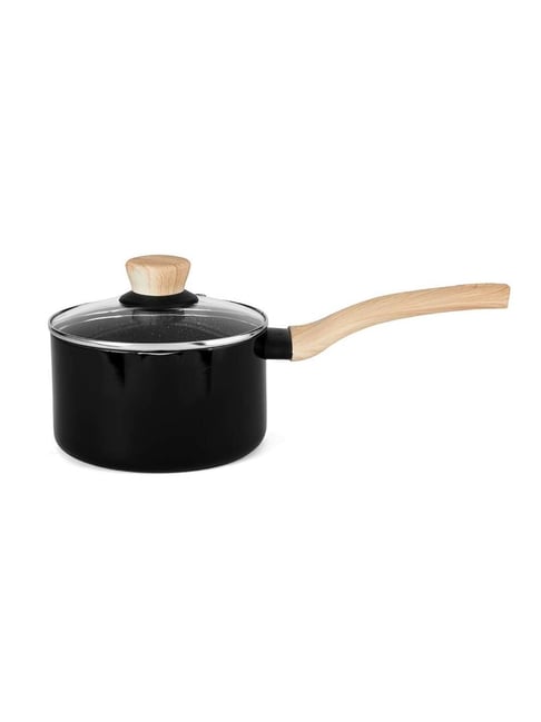 Bergner Bellini & Aura Black 16 cm Induction Saucepan With Wooden Finish Handle (1.8 L)-picture-10