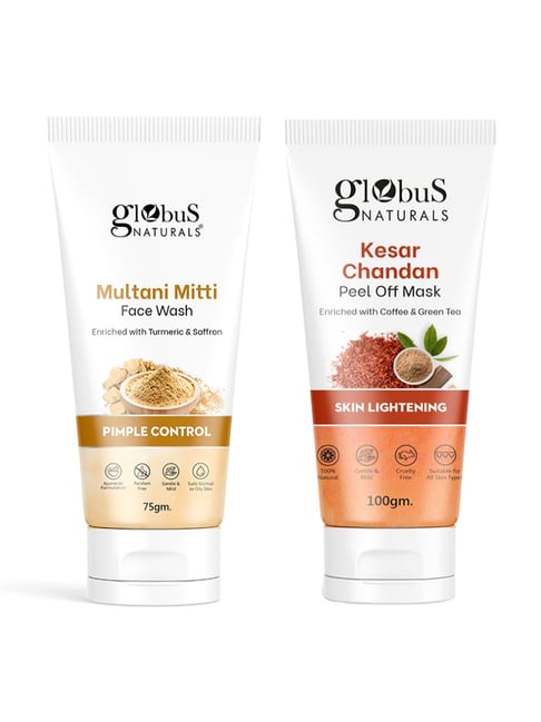 Globus Naturals Multani Mitti Face Wash & Kesar Chandan Peel Off Mask Combo-picture-20
