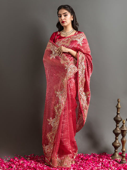 Pink Benarasi Pure Silk Handwoven Saree – Six Yard Story