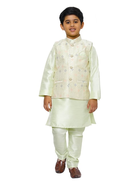 Light green kurta with on sale waistcoat