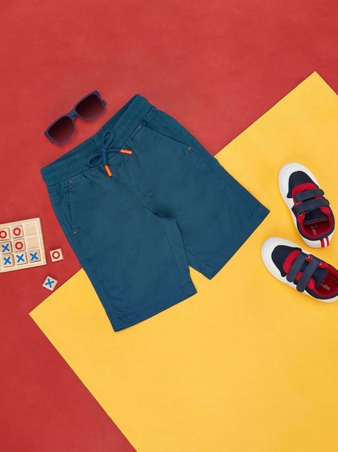 Pantaloons Junior Teal Blue Cotton Regular Fit Shorts-picture-14